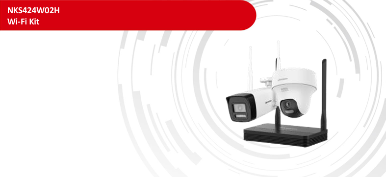 Hikvision NKS424W02H 4MP H.265 One bullet + One turret WiFi NVS Kit