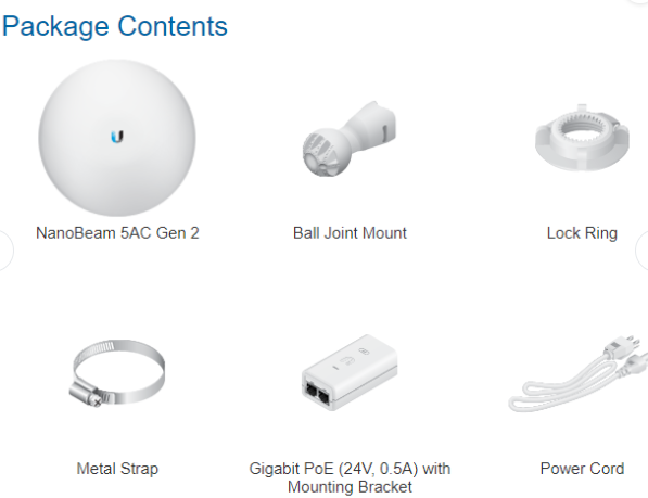 UBIQUITI NBE-5AC-GEN2 NANOBEAM-AC GEN2 5GHZ 19DBI