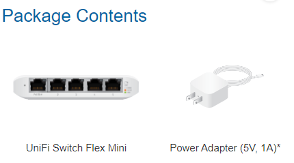 UBIQUITI USW-Flex-Mini UNIFI FLEX MINI 5-PORT GIGABIT SWITCH