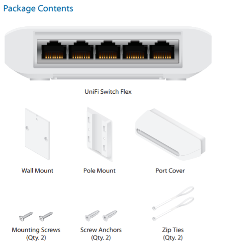UBIQUITI USW-FLEX UNIFI 5-PORT POE+ FLEX SWITCH (46W)