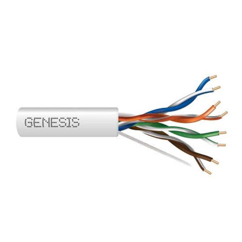 Genesis 50881101 24/4-Pair Cat 5e Unshielded (U/UTP), Plenum, CMP, FT6, 1000' (304.8 m) Pull Box, White