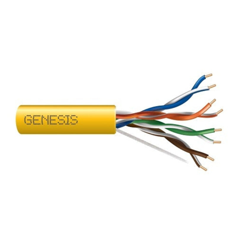 Genesis 50881102 24/4-Pair Cat 5e Unshielded (U/UTP), Plenum, CMP, FT6, 1000' (304.8 m) Pull Box, Yellow