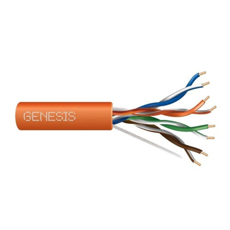 Genesis 50881103 24/4-Pair Cat 5e Unshielded (U/UTP), Plenum, CMP, FT6, 1000' (304.8 m) Pull Box, Orange