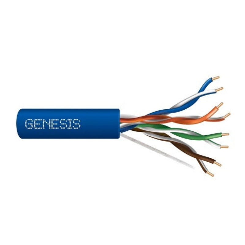 Genesis 50881106 24/4-Pair Cat 5e Unshielded (U/UTP), Plenum, CMP, FT6, 1000' (304.8 m) Pull Box, Blue