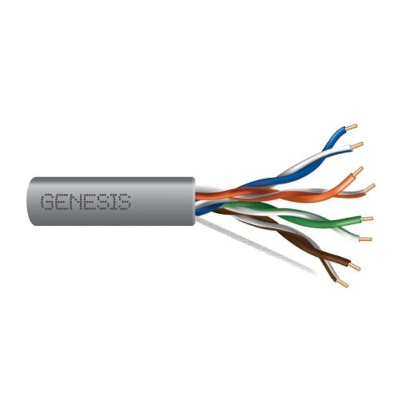 Genesis 50881109 24/4-Pair Cat 5e Unshielded (U/UTP), Plenum, CMP, FT6, 1000' (304.8 m) Pull Box, Gray