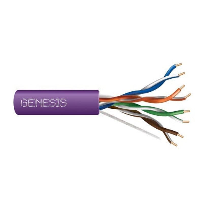 Genesis 50881110 24/4-Pair Cat 5e Unshielded (U/UTP), Plenum, CMP, FT6, 1000' (304.8 m) Pull Box, Purple