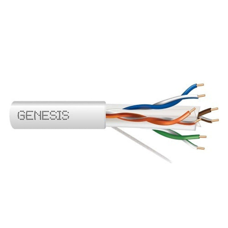 Genesis 51021101 23/4-Pair Cat 6 Plus Unshielded (U/UTP), Plenum, CMP, FT6, 1000' (304.8 m) Pull Box, White