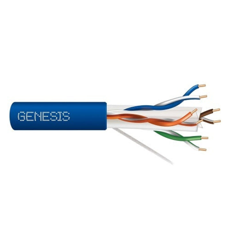 Genesis 51021106 23/4-Pair Cat 6 Plus Unshielded (U/UTP), Plenum, CMP, FT6, 1000' (304.8 m) Pull Box, Blue