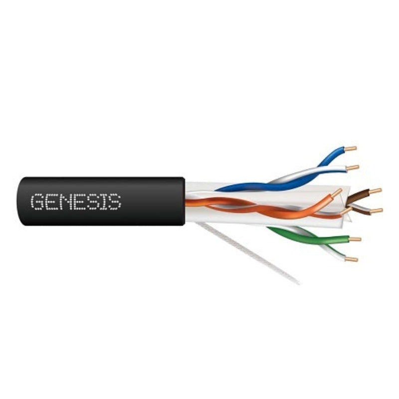 Genesis 51021108 23/4-Pair Cat 6 Plus Unshielded (U/UTP), Plenum, CMP, FT6, 1000' (304.8 m) Pull Box, Black